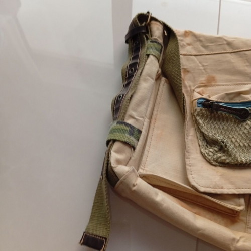 Sisley crossbody bag used beige and blue