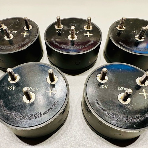 Vintage analog measuring instruments VOLT Sangamo Weston LTD used, pack of 5