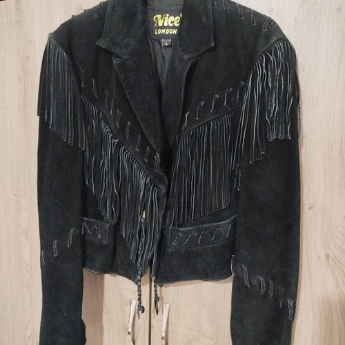 Vintage Nice London jacket with fringes black size L used