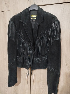 Vintage Nice London jacket with fringes black size L used