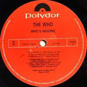 The Who Who's Missing vinyl record used, rock