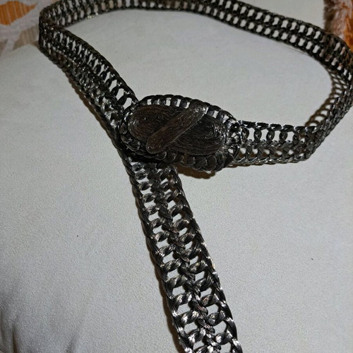 Hand made wire woven flexible belt, length 100 cm