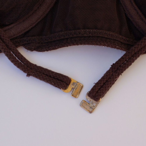 La Perla Soutache Luxury Crochet Bikini Brown Medium Like New
