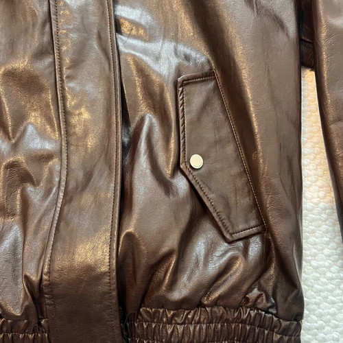 Bershka leather jacket new, brown, size XS