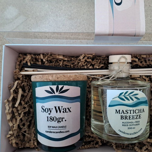 Aromatic Room Set with Handmade Soy Candle 180g