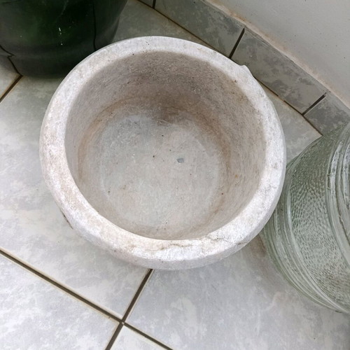 Handmade marble bowl used