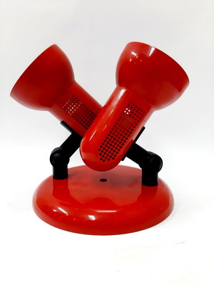Vintage double wall lamp red metal adjustable spots E27 like new
