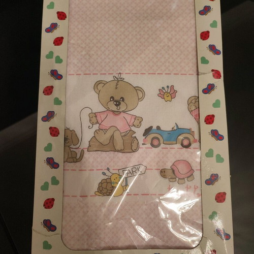 Flannel baby crib sheet set Valman new, pink
