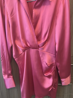 Zara satin dress like new, pink, size S