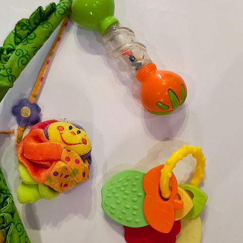 Fisher Price baby toy set used with rattles and hanging spiral