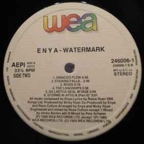 Enya Watermark vinyl record used, electronic genre