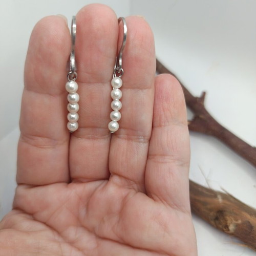 Earrings with Natural Pearls made of Stainless Steel new
