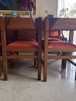 Solid wood dining set used with 6 chairs, extendable