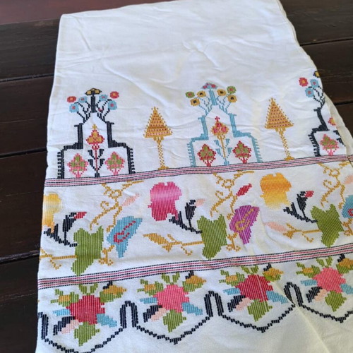 Cretan woven tablecloth curtain 2x2 meters and towel like new