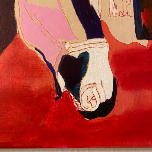 Handmade acrylic painting horse used 40x40 cm