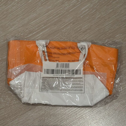 Lancaster Small Bag new, white and orange