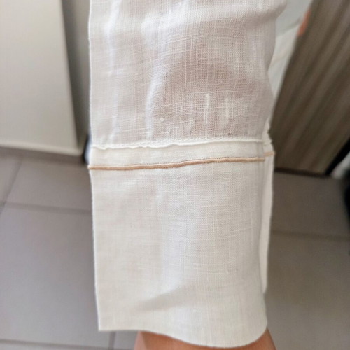 Raxevsky White Linen Shirt Tunic Size M Like New