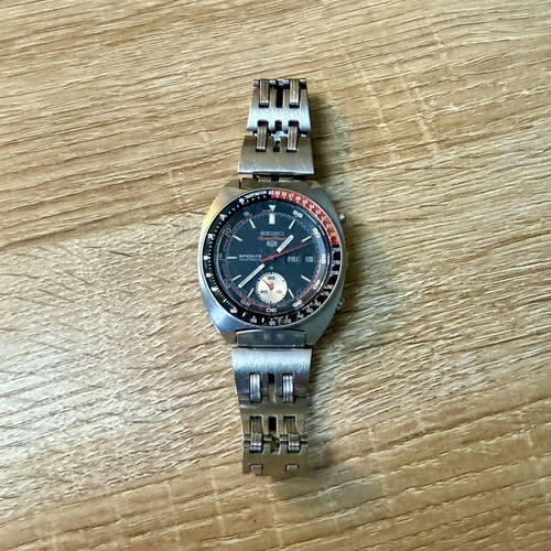 Seiko 6139-6031 Coke Vintage Chronograph watch used with original bracelet