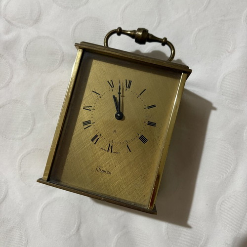 Vintage Swiza 8 Swiss Made mechanical alarm clock used