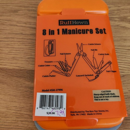Manicure and pedicure set new with disposable slippers and accessories