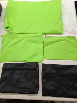 Toiletry bags new, black and green set