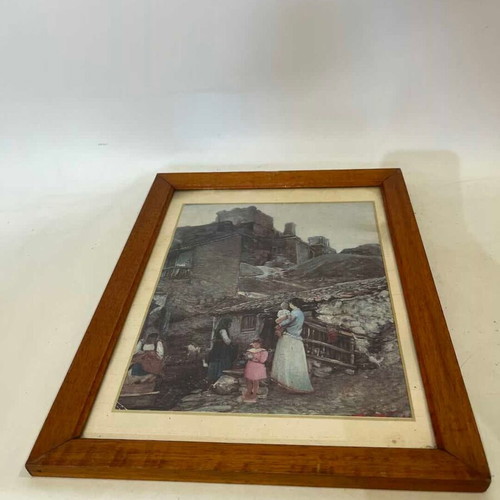 Vintage wall print by Nikolaos Xydias "T' Anafiotika" used 36x27