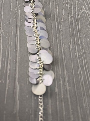 Bracelet with iridescent elements used, silver and black