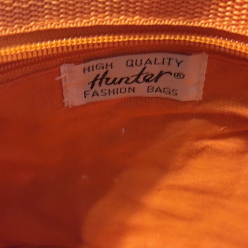 Hunter knitted shoulder bag used, orange, crossbody style
