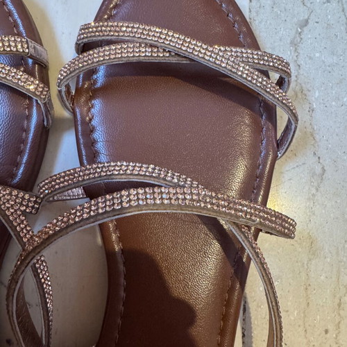 Nak Shoes sandals with rhinestones size 42 like new, beige and brown