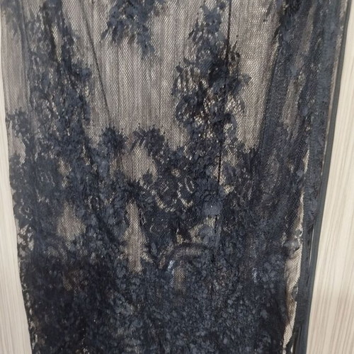 Pareo with lace used, black, one size