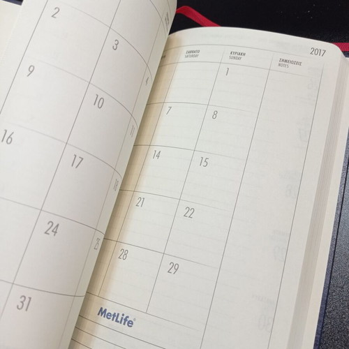 2017 Daily Calendar from Kathimerini blue like new