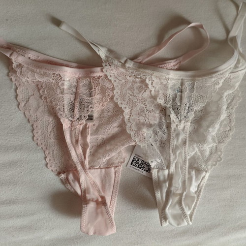 Low Rise Thong 2 Pack size M H&M new, white and pink