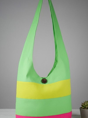 Fabric shoulder bag multicolored like new