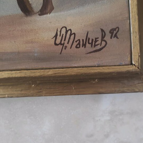 Signed acrylic painting 72x52 used, from 1992