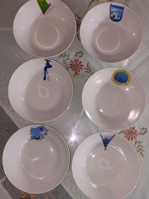 Illusion porcelain bowl set of 6 like new