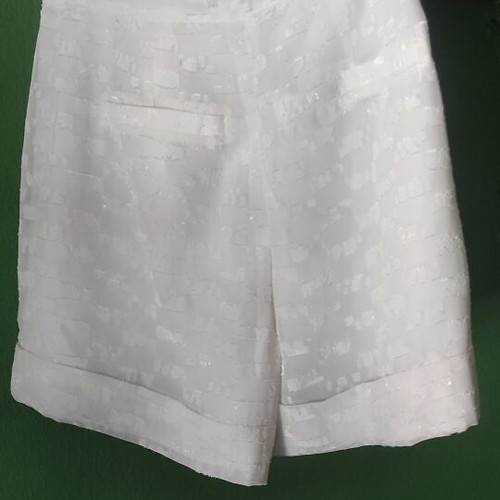 Naked shorts XS new, white, high-waisted with iridescent fabric