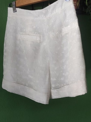 Naked shorts XS new, white, high-waisted with iridescent fabric