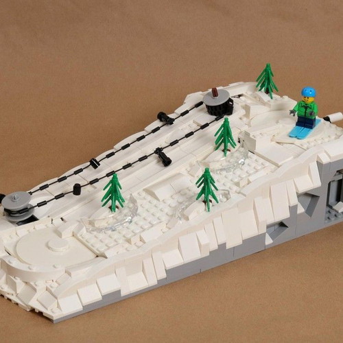Lego ski slope MOC used with working lever