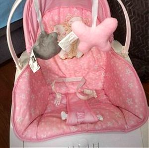 Lorelli Ηλεκτρικό Relax Μωρού Enjoy Pink Hug με Μουσική και Δόνηση 2 σε 1 για Παιδί έως 18kg