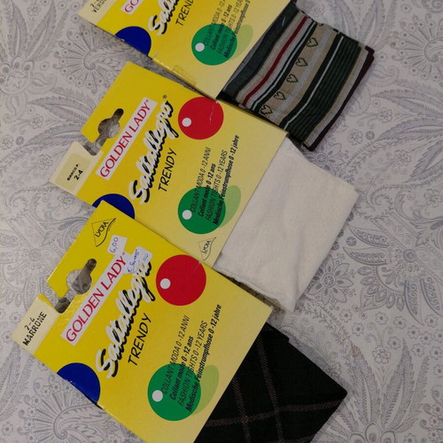 Golden Lady children's tights No 2-4 new, beige and brown, pack of 3
