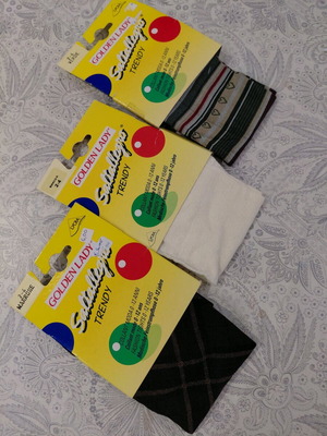Golden Lady children's tights No 2-4 new, beige and brown, pack of 3