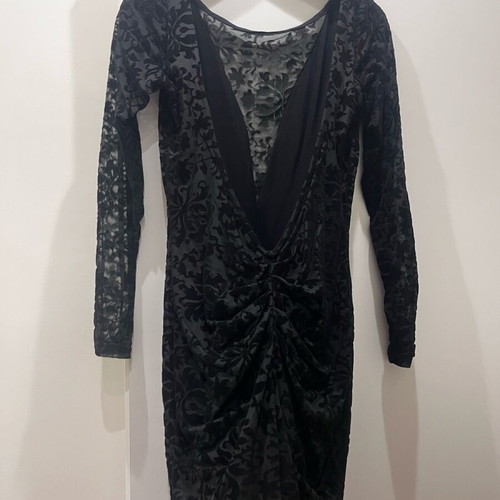 Lace dress with open back S/M like new, black and brown