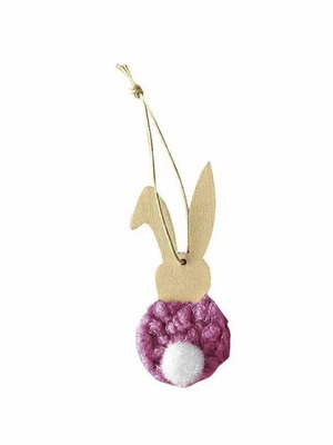 Fluffy hanging bunny 9cm pink new