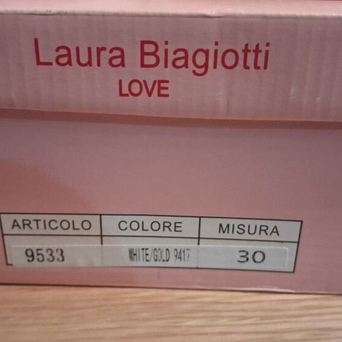 Laura Biagiotti sneakers size 30, white with gold details