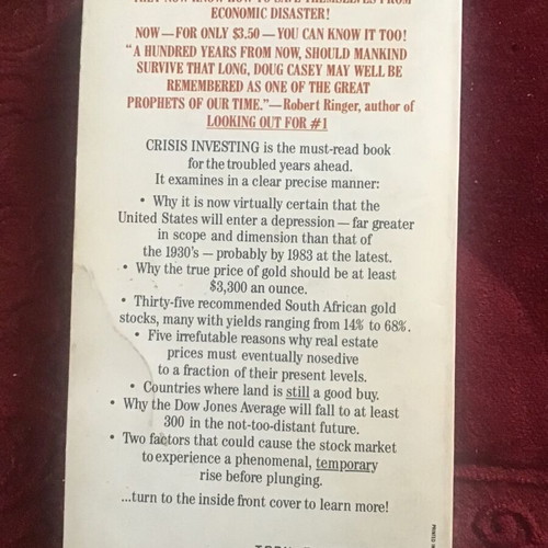 Crisis Investing book used, English literature