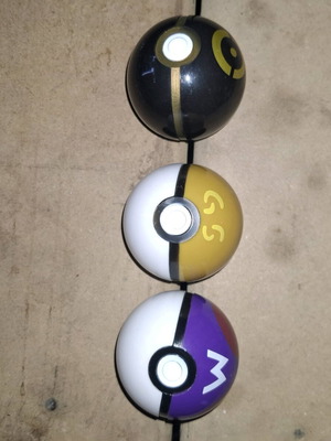 Pokémon balls used, set of 3 pieces