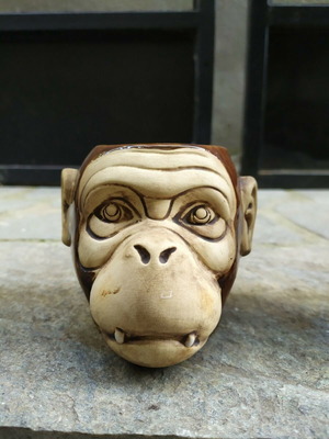 Tiki Mug Monkey ceramic mug used 450ml