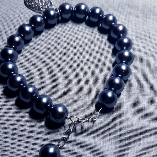 Etna bracelet with natural hematite and 925 silver, handmade
