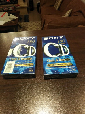 Sony 180 min video cassettes new, set of 2