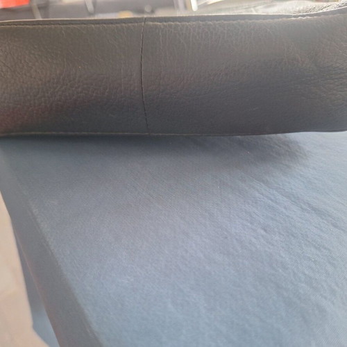 Men's black leather shoulder bag, custom made